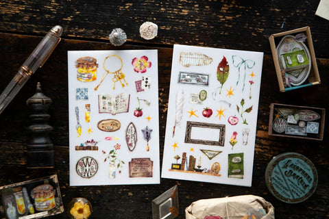 Transfer Klistremerker / Rub-Ons - "Desk of Botanist"