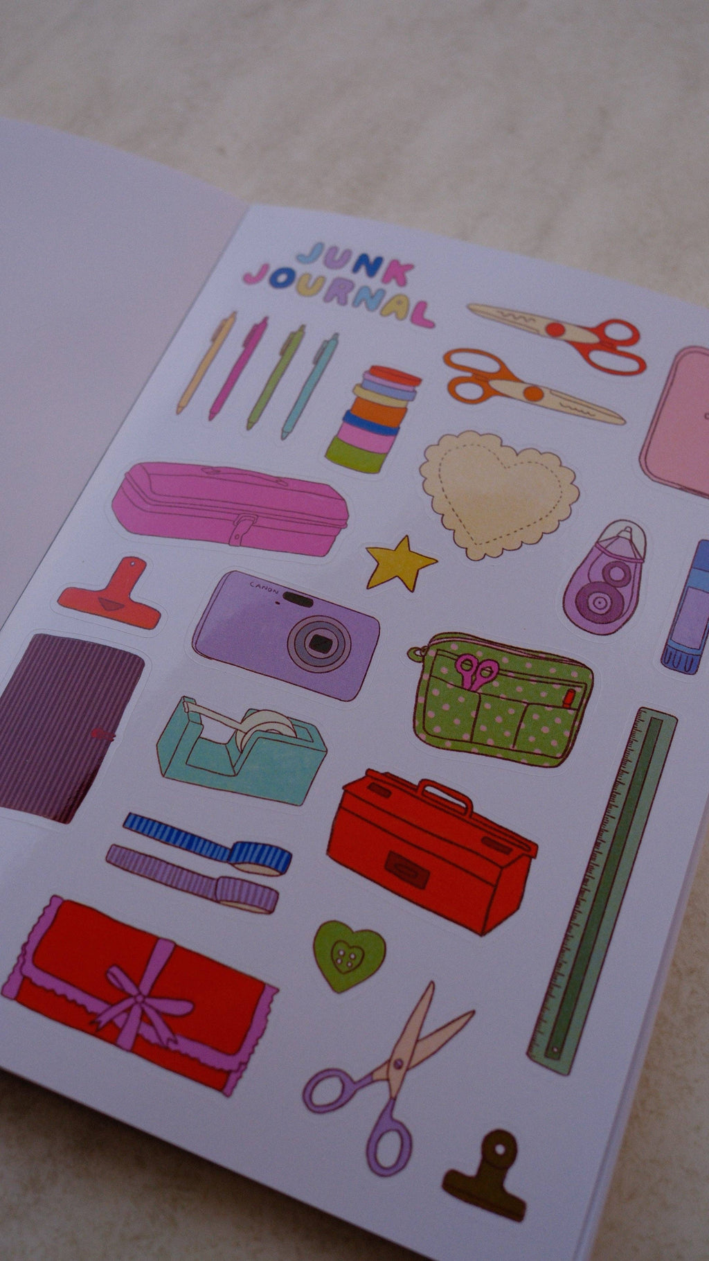 Junk Journal Klistremerkebok — Nany Craft Shop