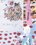 Daydreams Sticker Postcard Book flat lay showing cards, stickers, and colorful designs