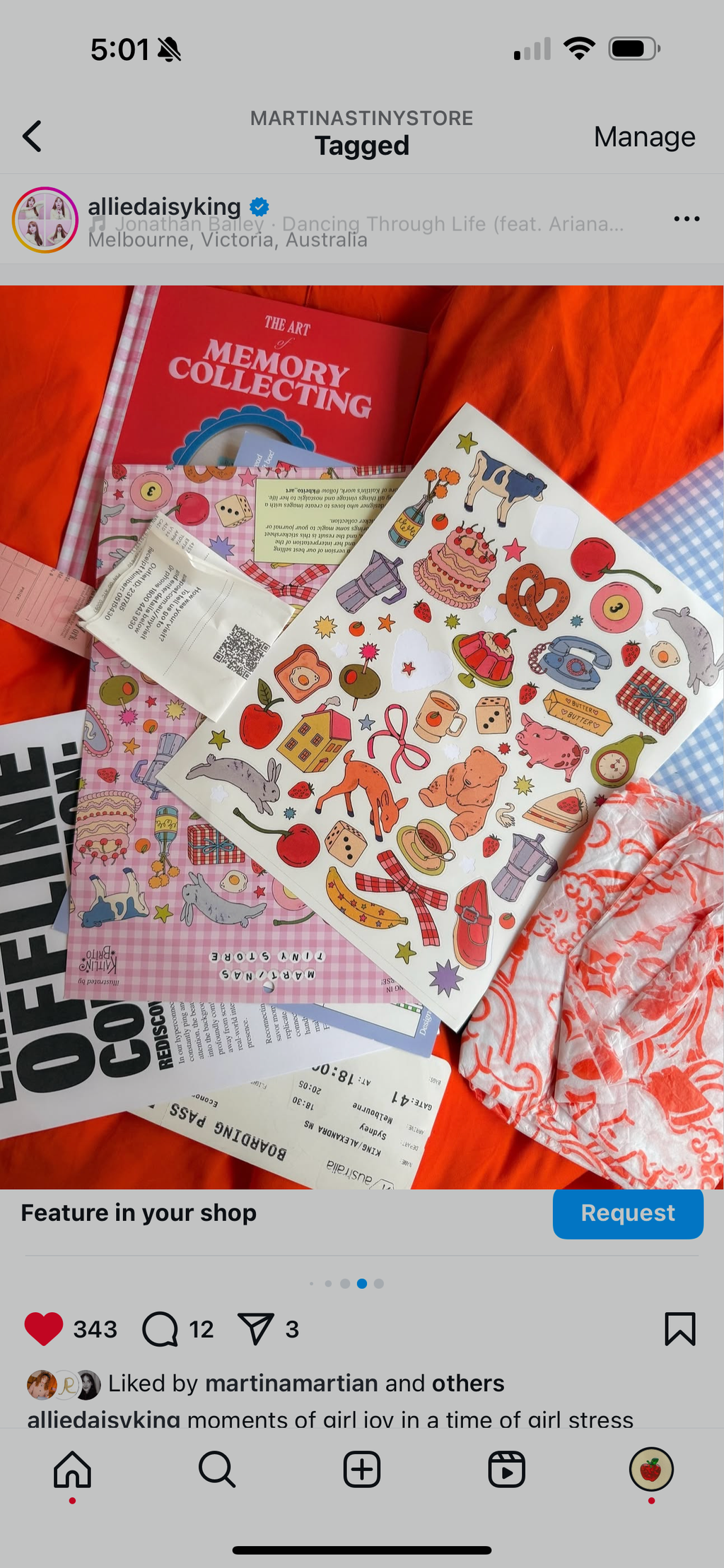 Retro A4 scrapbooking stickers by Kaitlin Brito for Martina's Tiny Store — sheet detail 2