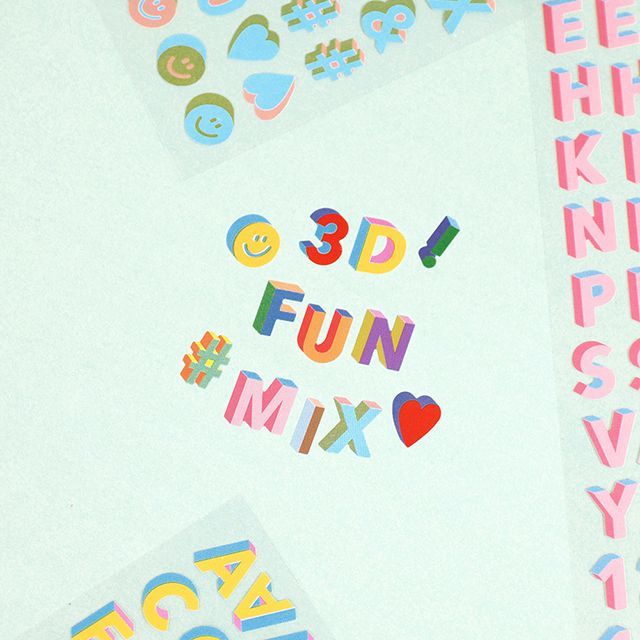 Alfabet Klistremerker — 3D Fun Mix