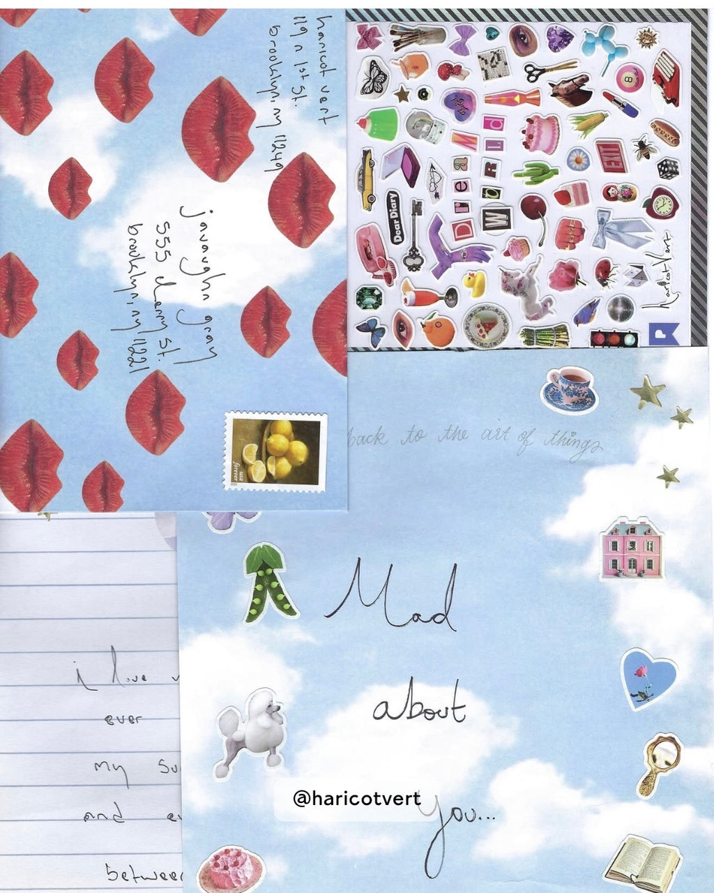 Daydreams Sticker Postcard Book detail showing postcard variety with multiple design themes