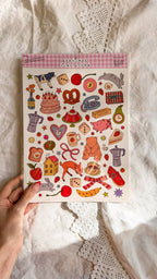 Retro A4 scrapbooking stickers by Kaitlin Brito for Martina's Tiny Store — sheet detail 1