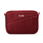 Soolla Studio Pouch in Sangria, a wine red heavyweight duck canvas pouch with 20 interior pockets