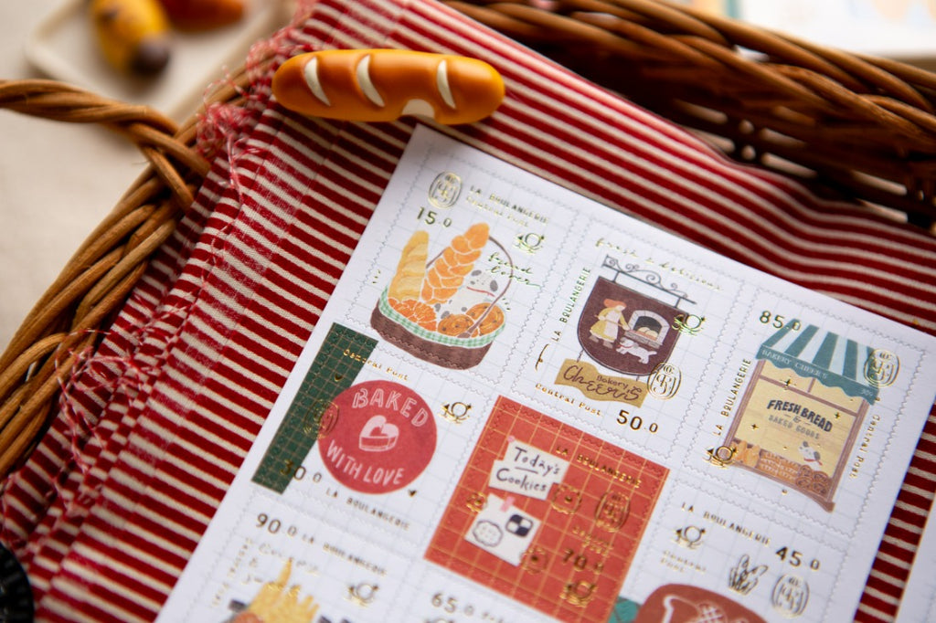 Foiled Stamp Stickers - Bakery Cheers