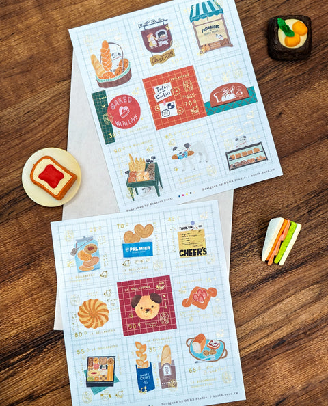 Foiled Stamp Stickers - Bakery Cheers