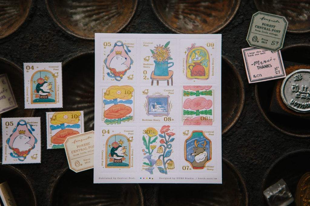Foiled Stamp Stickers - Bedtime Story