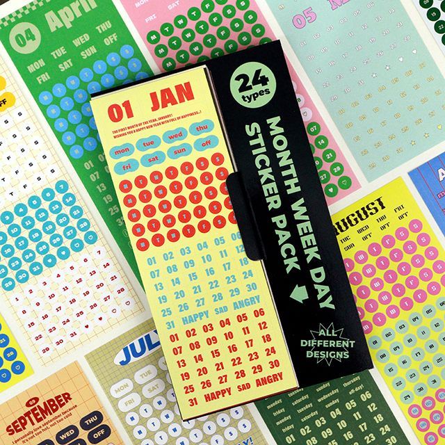 Kalender Klistremerkepakke — 24 Stk