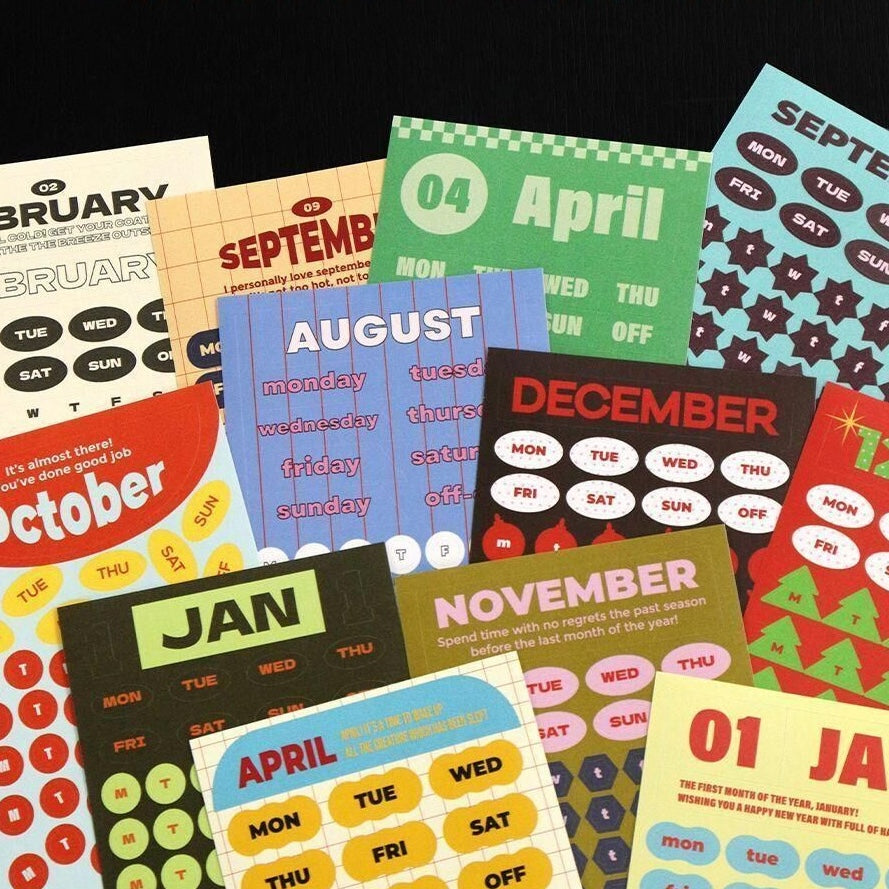 Kalender Klistremerkepakke — 24 Stk