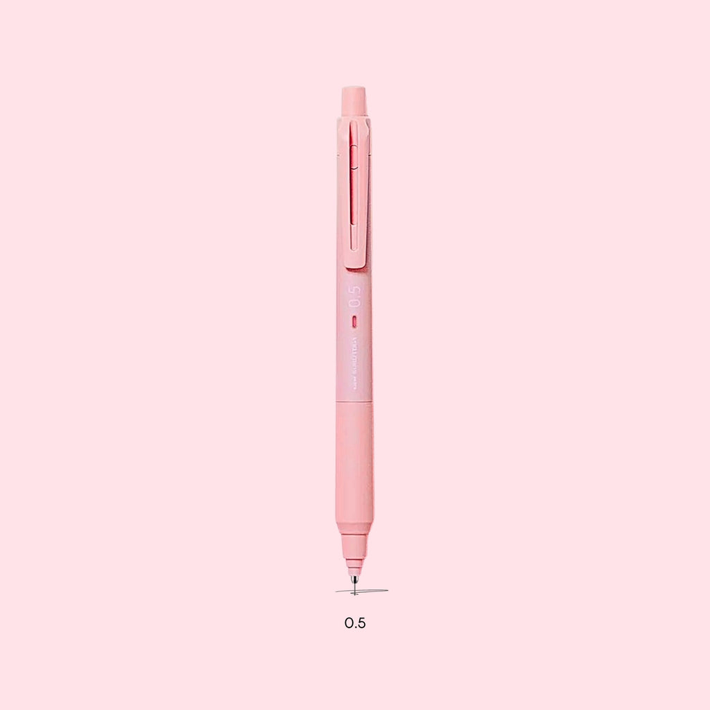 Pink mechanical pencil on a light pink background