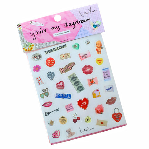 Daydream Stickers by Haricot Vert with love-inspired and dreamy romantic imagery for journaling