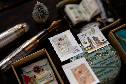 Frimerke Klistremerker - "Desk of Botanist"
