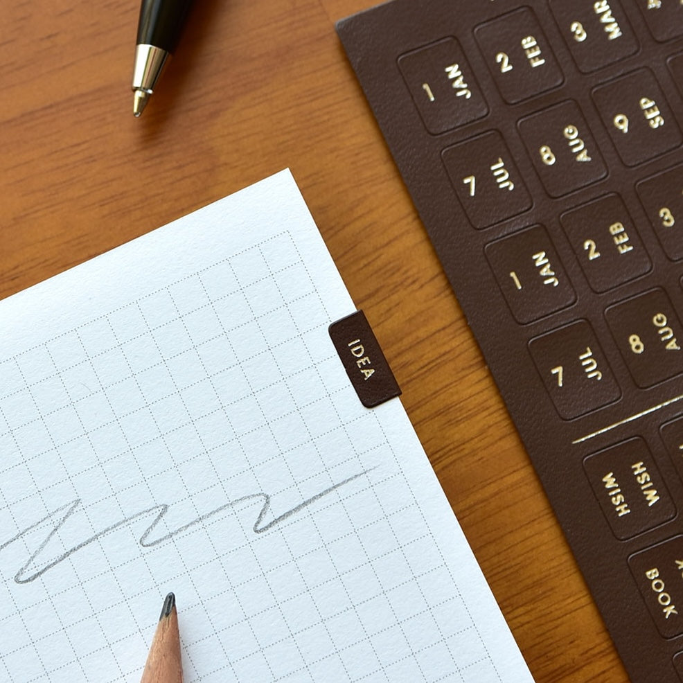 Index Klistremerker —  Foiled Leather Finish
