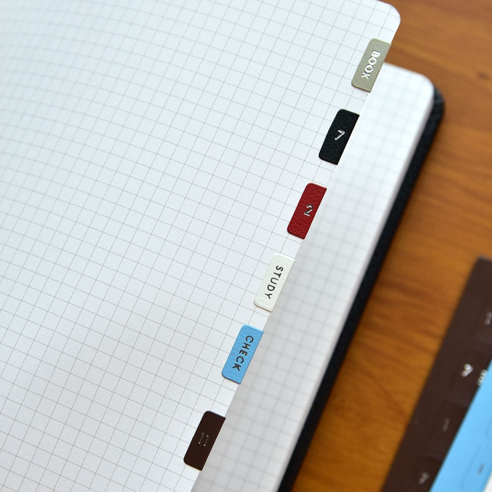 Index Stickers — Foiled Leather Finish
