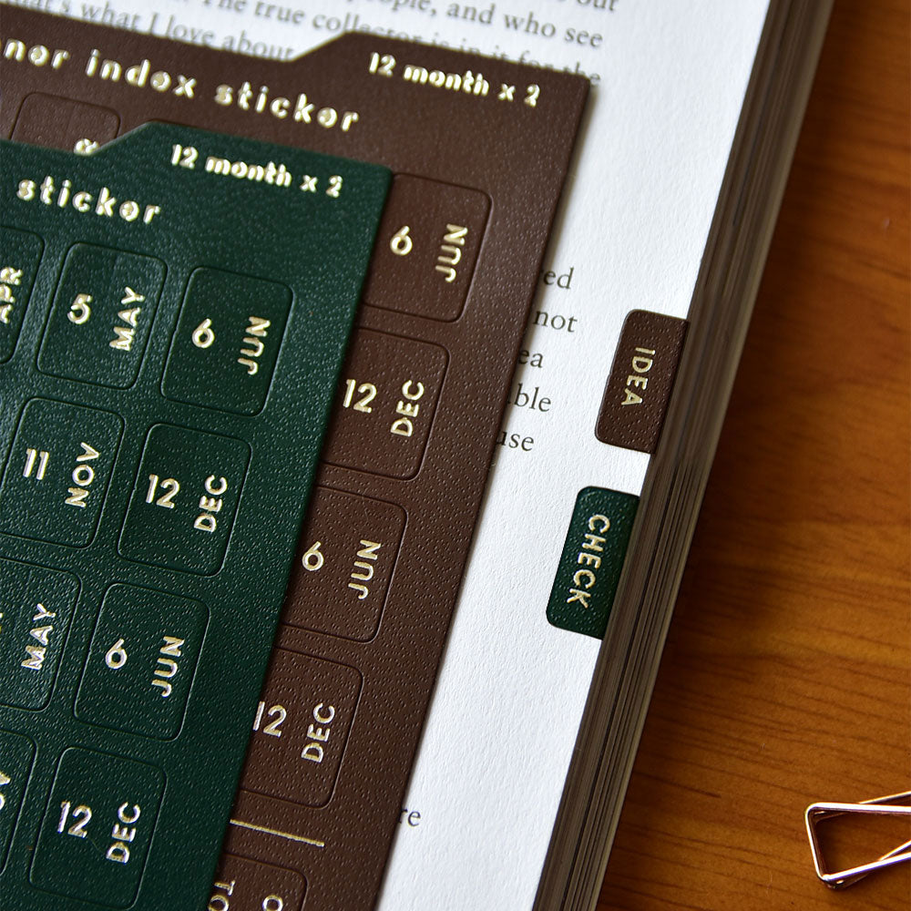 Index Klistremerker —  Foiled Leather Finish