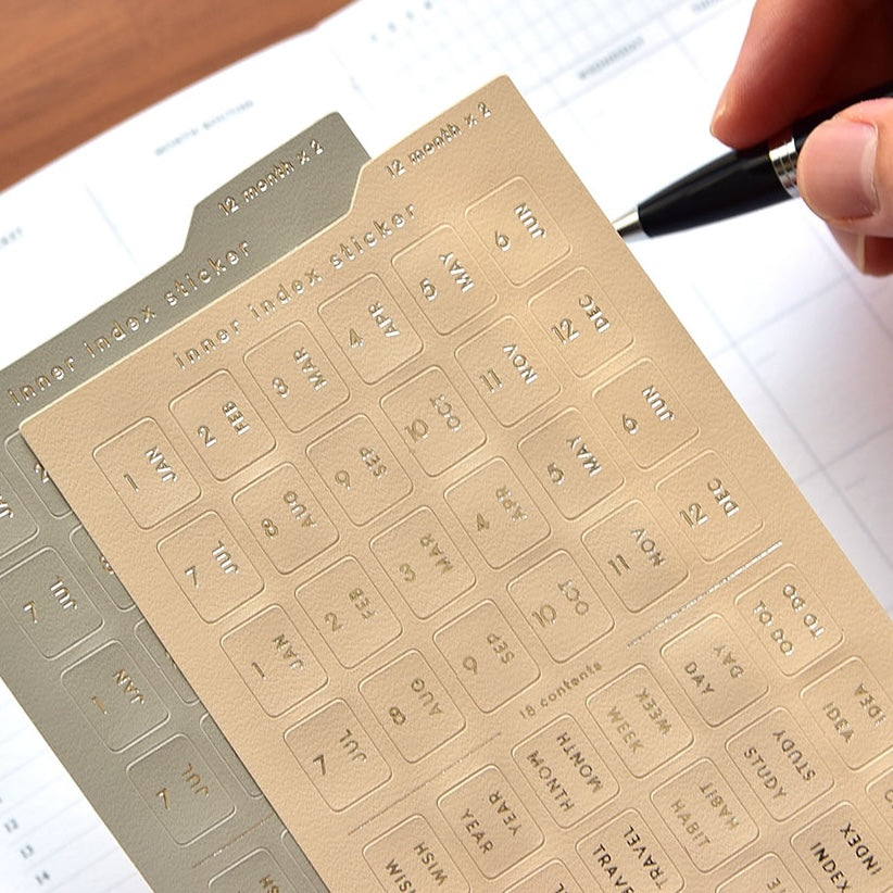 Index Stickers — Foiled Leather Finish
