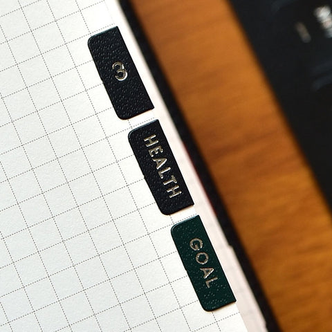 Index Stickers — Foiled Leather Finish