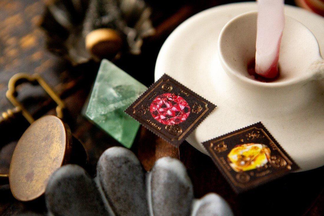 Foiled Stamp Stickers — "Gems"