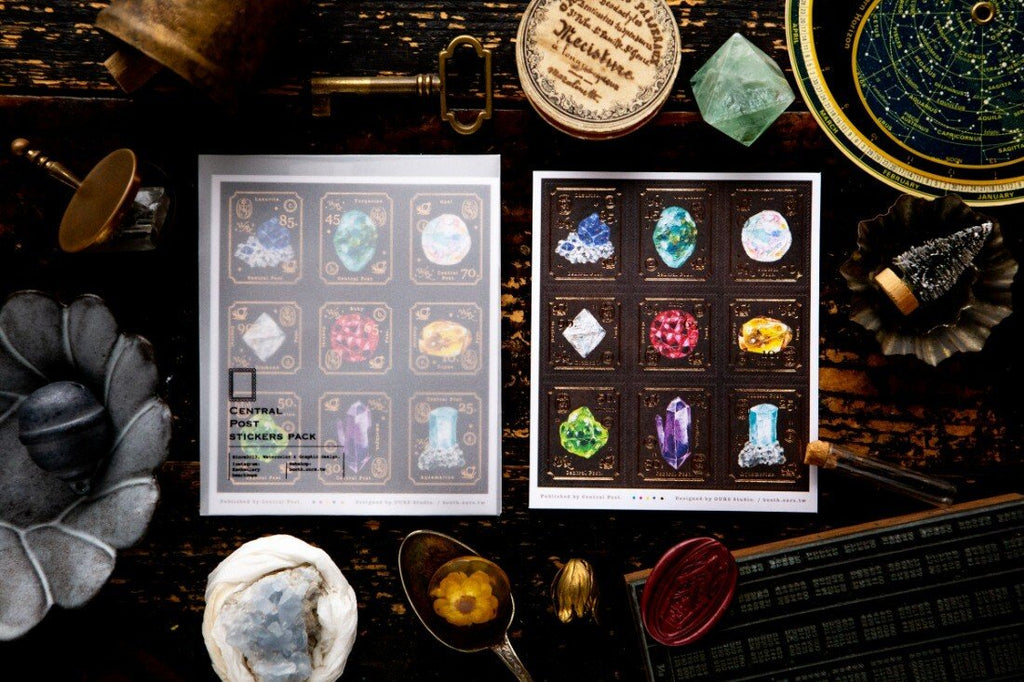 Foiled Stamp Stickers — "Gems"
