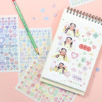 Glittering Heart & Star Stickers