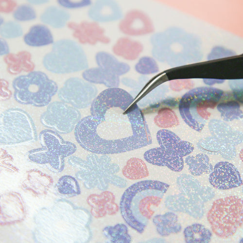 Glittering Heart & Star Stickers