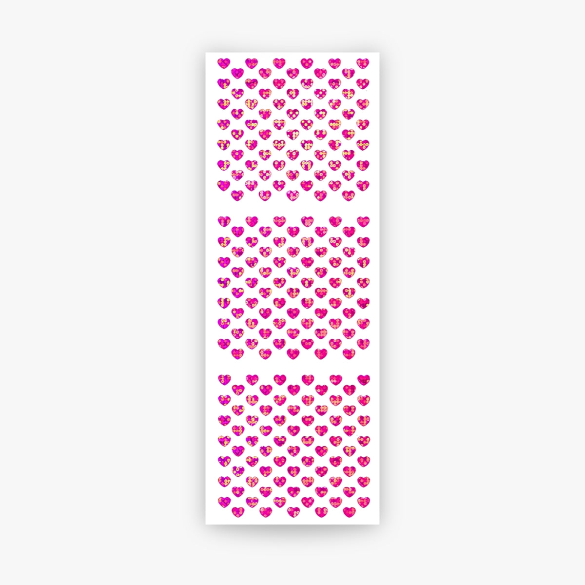 Mini Hjerte Klistremerker — Rosa Glitter