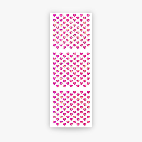 Heart Mini Stickers — Pink Glitter