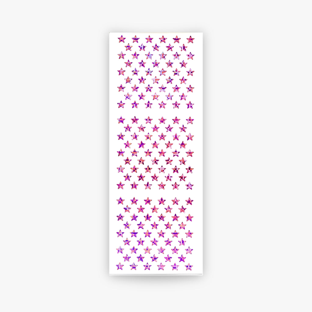 Mini Stjerne Klistremerker — Rosa Glitter