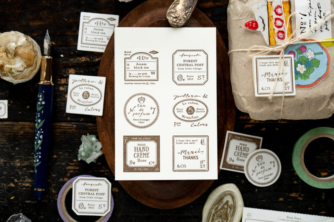 Grocery Labels Letterpress Merkelapper