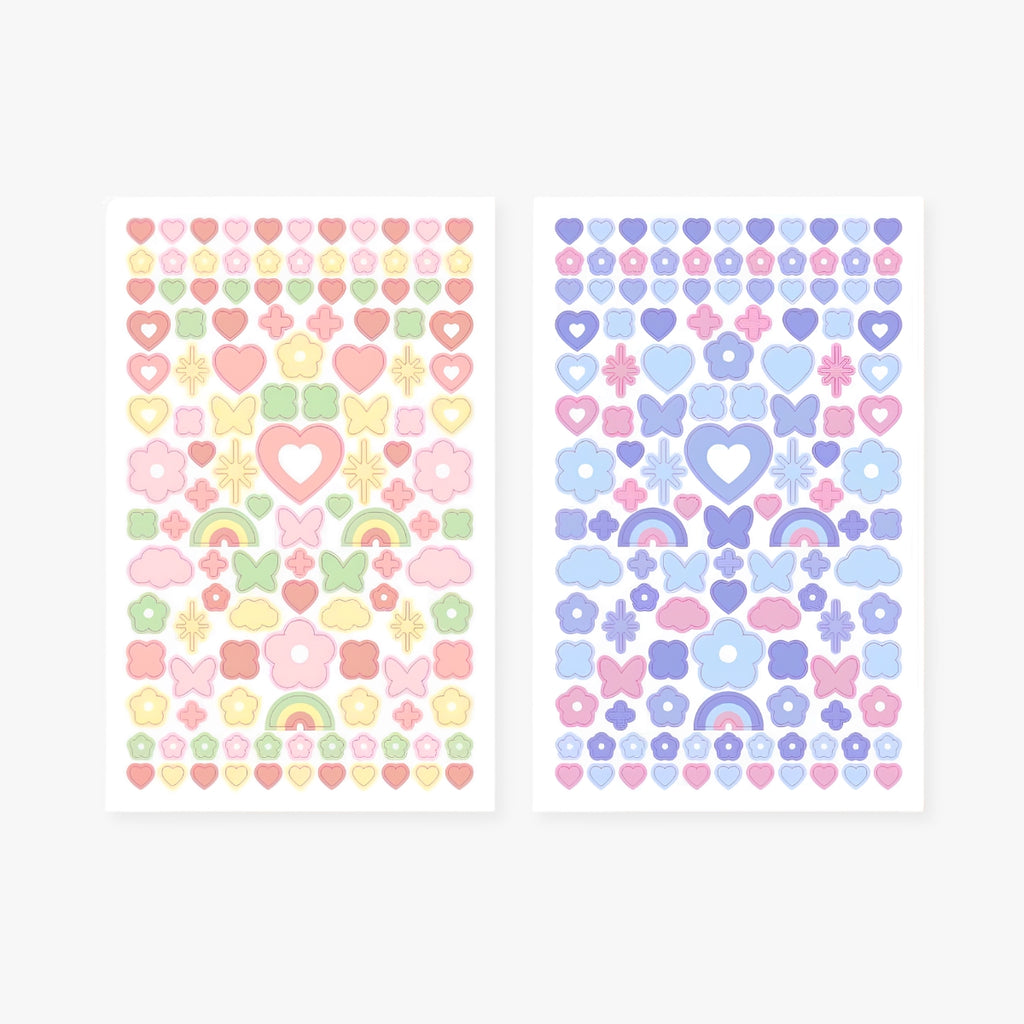 Glittering Heart & Star Stickers