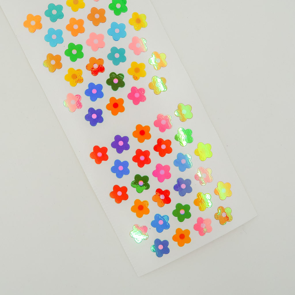 Mini Prismatic Flower Stickers