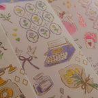 Skrivemaskin — Gullfolie Washi Klistremerker