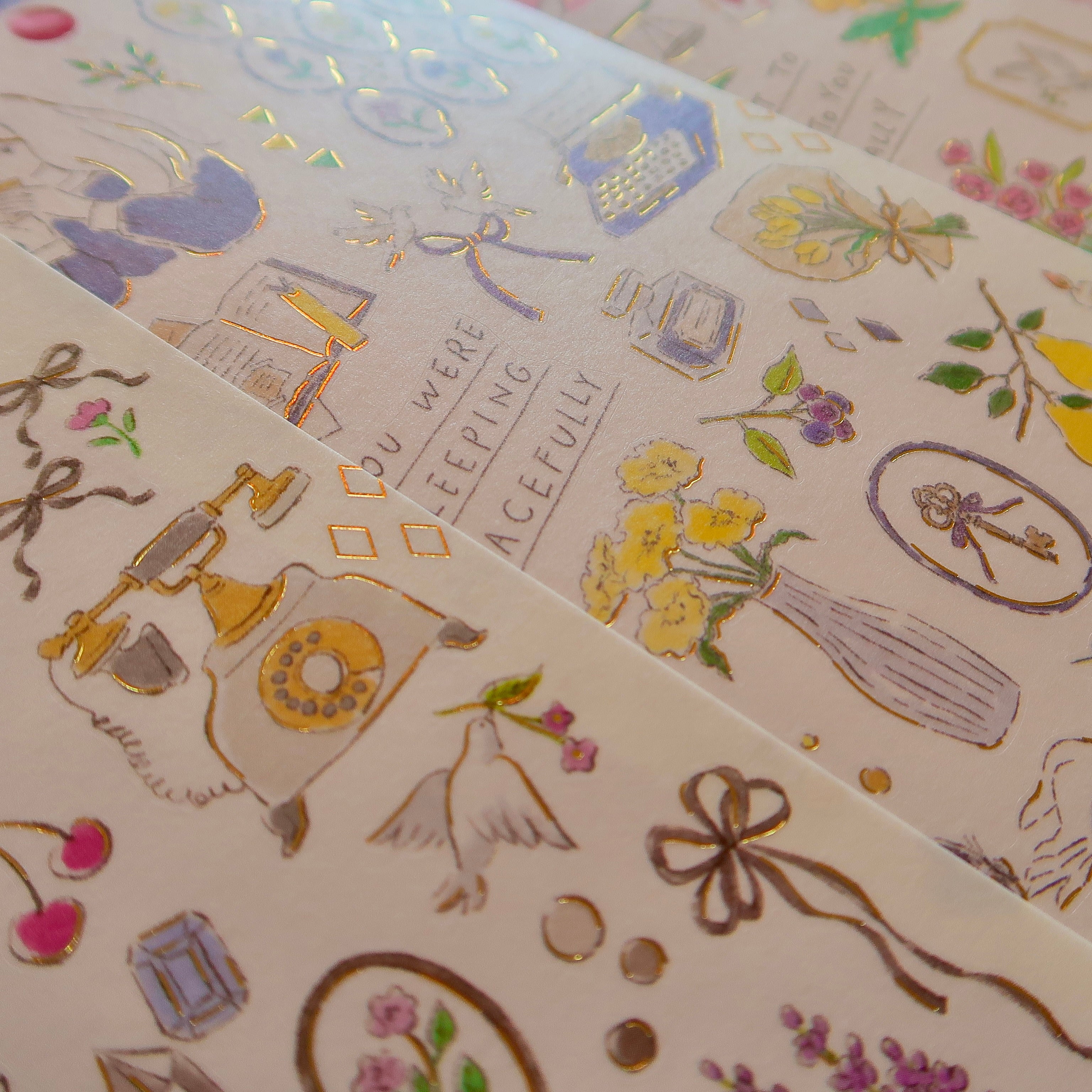Typewriter — Gold Foil Washi Stickers