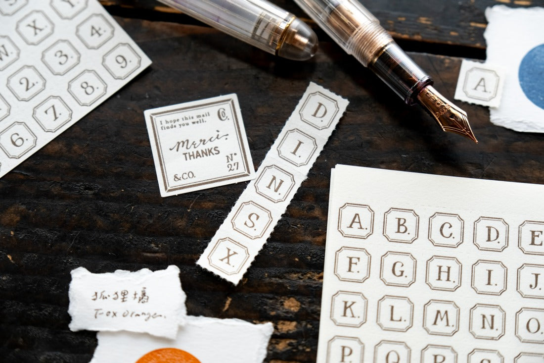 Alfabet Letterpress Merkelapper (Med Ramme)