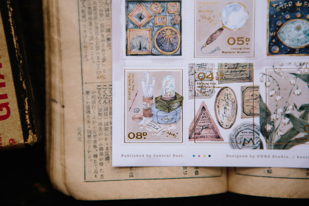 Foiled Stamp Stickers — "Museum"