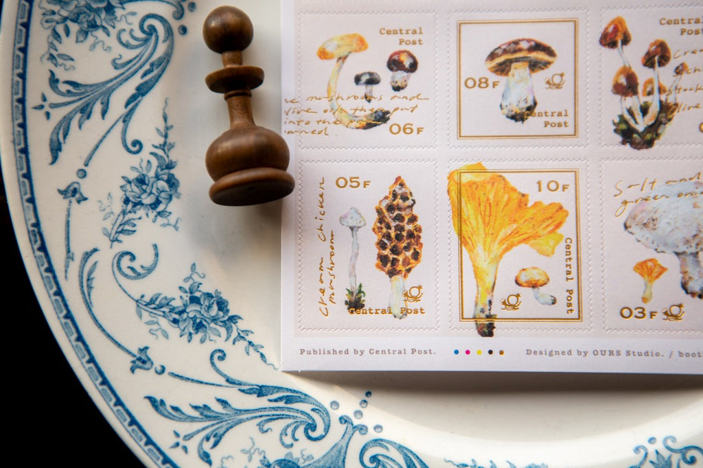 Foiled Stamp Stickers - Mushroom Recipe