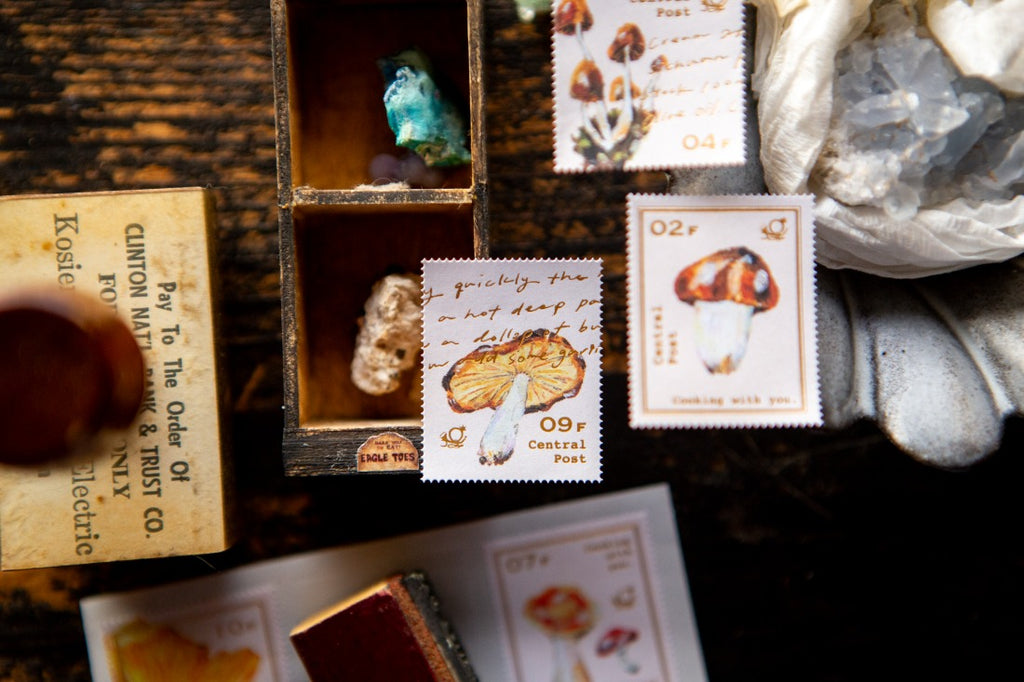 Foiled Stamp Stickers - Mushroom Recipe
