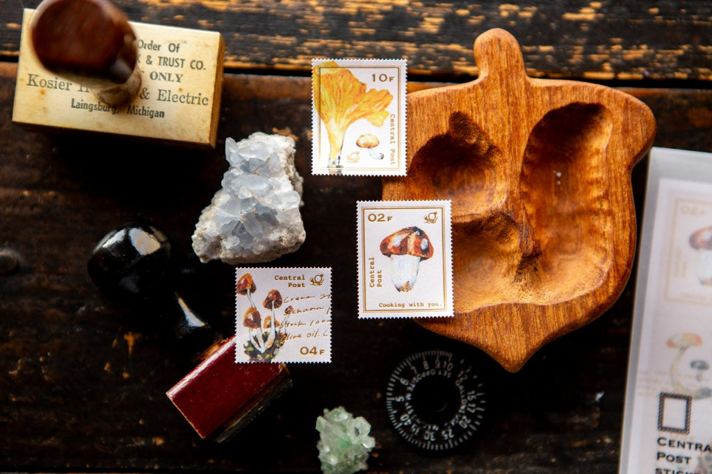 Foiled Stamp Stickers - Mushroom Recipe