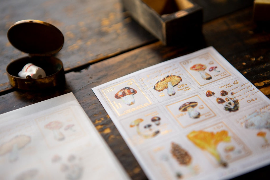 Foiled Stamp Stickers - Mushroom Recipe