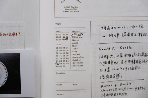 "Research Notes" - A5 Notatbok