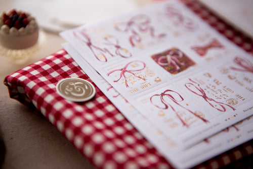 Foiled Stamp Stickers - Ribbon Bow