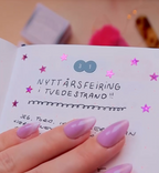 Mini Stjerne Klistremerker — Rosa Glitter