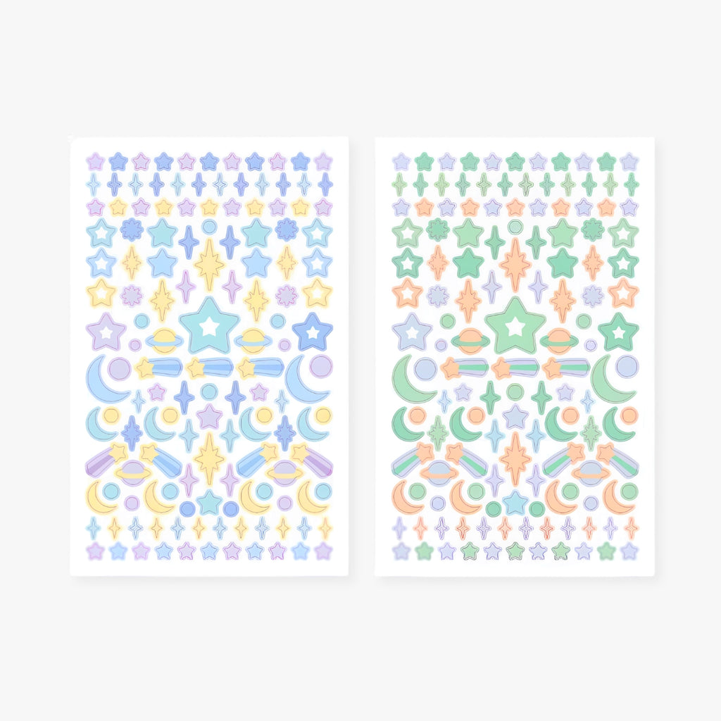 Glittering Heart & Star Stickers