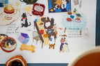 Kiss-Cut PET Sticker Roll — "Tea Room"
