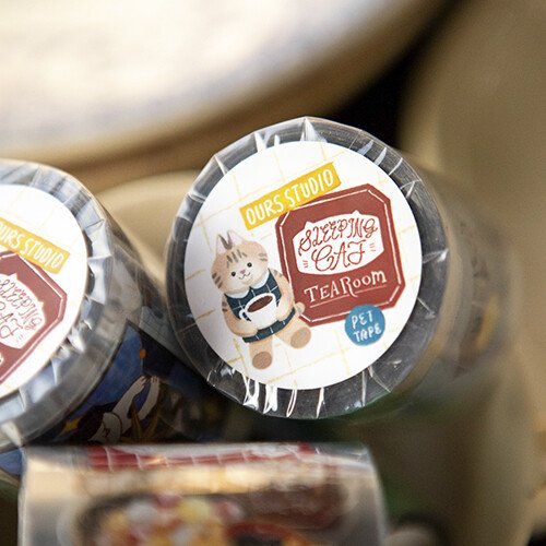 Kiss-Cut PET Sticker Roll — "Tea Room"