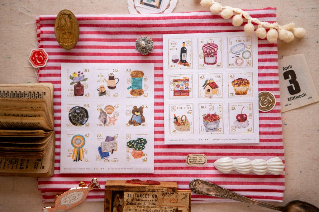 Foiled Stamp Stickers - The Gift