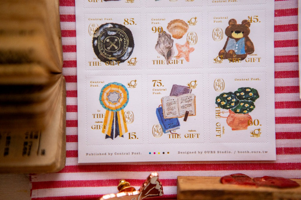 Foiled Stamp Stickers - The Gift