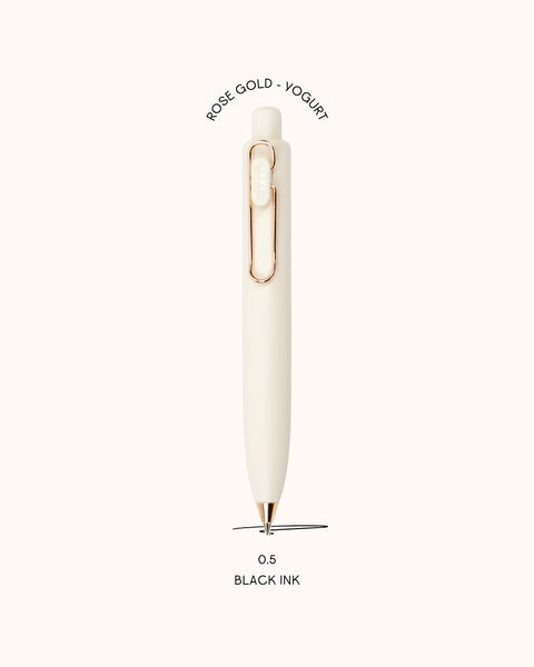 Rose Gold Clip - Chunky Ballpoint Pen - Uniball One P