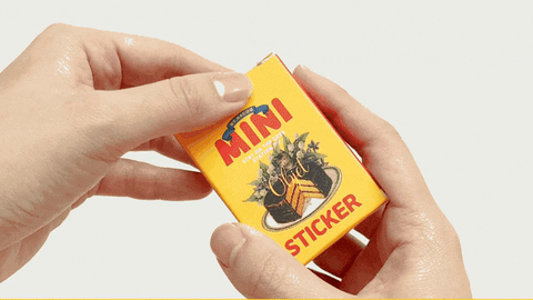 Boks med klistremerker — Vintage Objekter