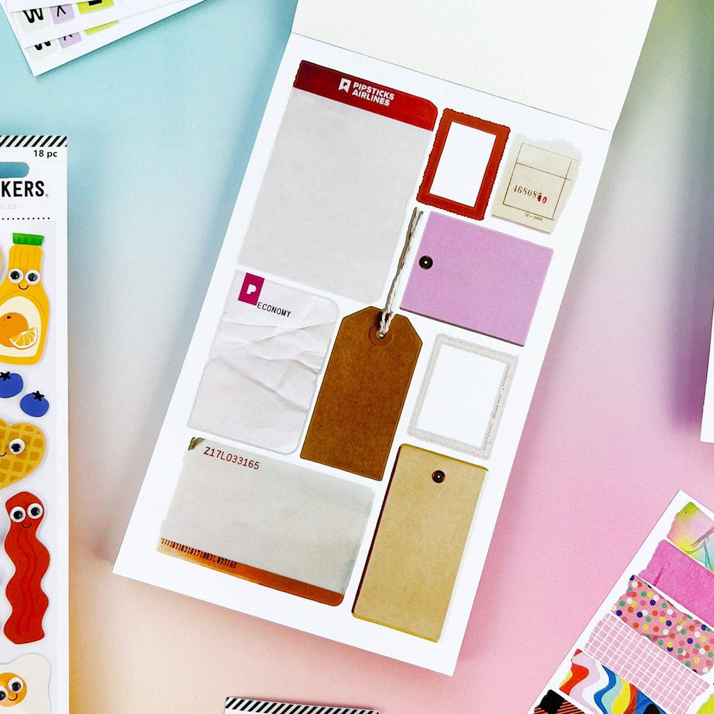 Mix & Match junk journal sticker book by Pipsticks — sticker pages detail 3